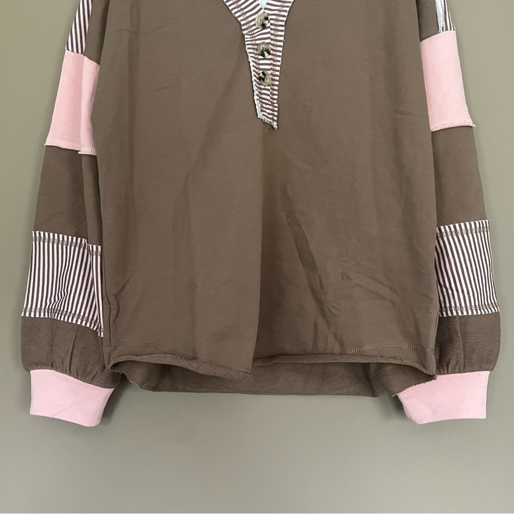 {New In} Collared Neapolitan Oversized Knit Pullover Top - Womens Medium - NWT - Picture 3 of 11